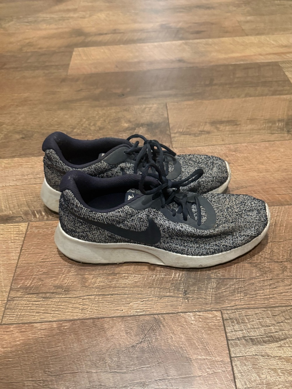 Women’s Navy and Gray Knit Running Sneakers - Size 8